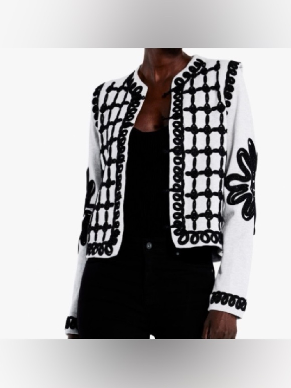 NIC+ZOE ROMANTIC SOUTACHE KNIT JACKET cardigan